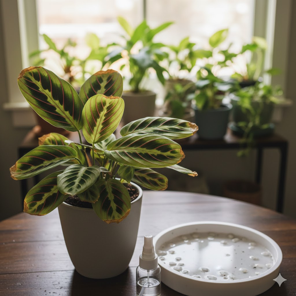 Plant with brown leaf tips